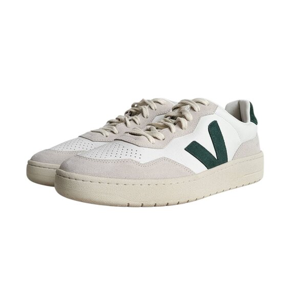 VEJA V90 Leather Sneakers in White/Cyprus Green Men's Size 45 EU 11.5 US - Picture 6 of 10